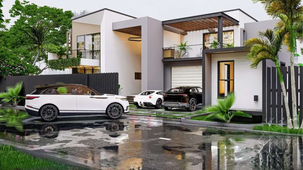 A modern residential escape nestled within the cityscape.